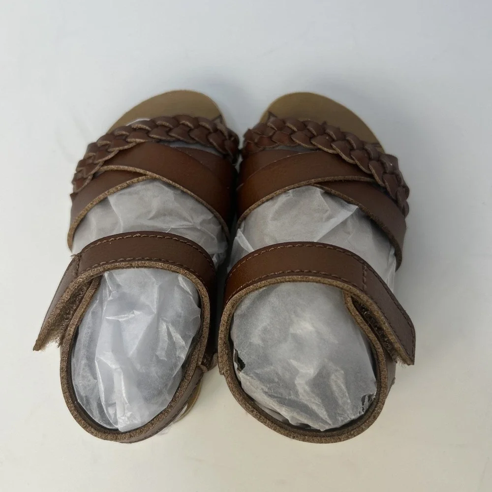 NEW Blowfish Malibu Toddler‎ Girls Gaia Sandals Size 5 Scotch Brown Braided NIB